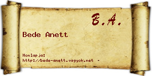 Bede Anett névjegykártya