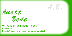 anett bede business card